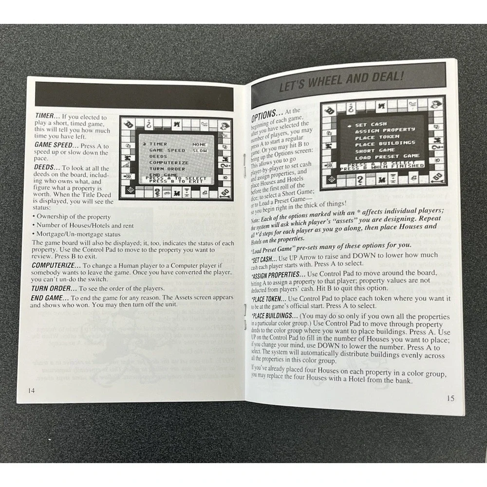 Monopoly SNES Super Nintendo Instruction Booklet Manual Only SNS-ML-USA